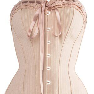 Pink Summer Victorian Vintage Straightlined Overbust Corset - NEW w/ tags